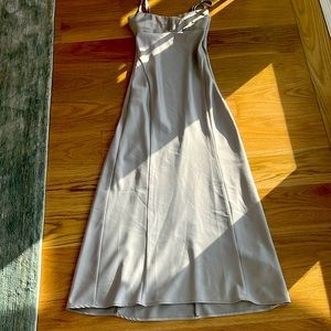 Silver slip dress